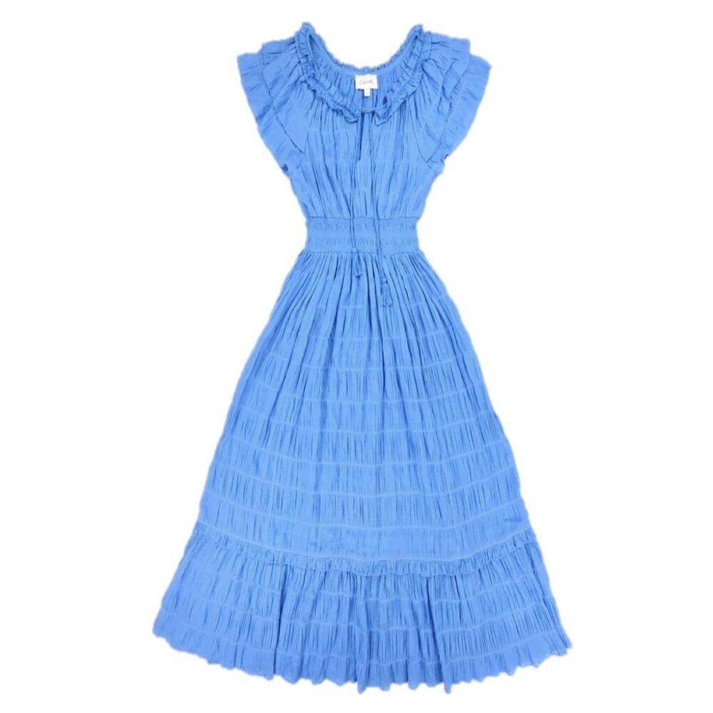 NEW Cleobella Santana Maxi Dress Sky Blue Romantic Cottagecore Boho Resort Large